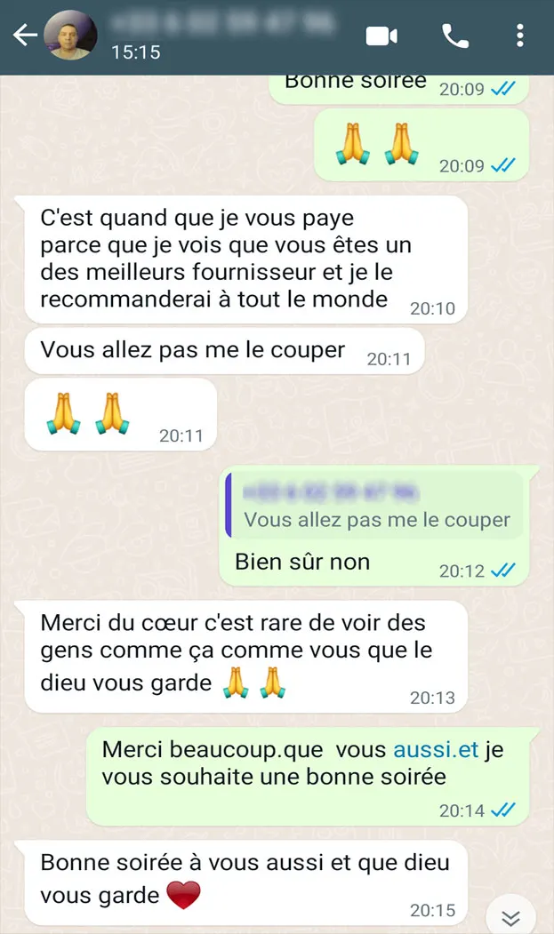 Capture d'écran montrant un avis favorable sur l'abonnement IPTV FRANCE en France